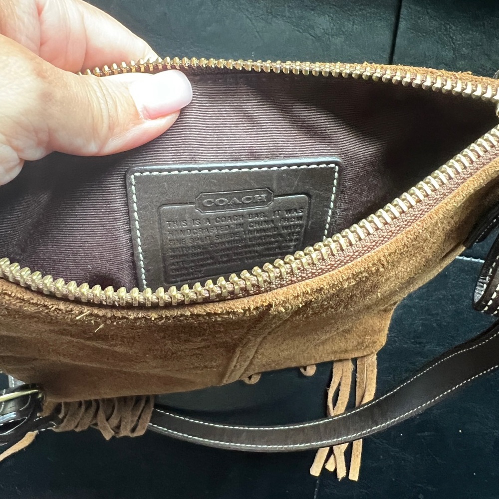 Coach Vintage Brown Suede Fringe Crossbody Bag - Picture 5 of 10